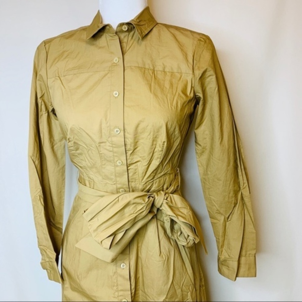 NWT J. Crew safari khaki shirtdress dress 2 XS - Picture 4 of 7